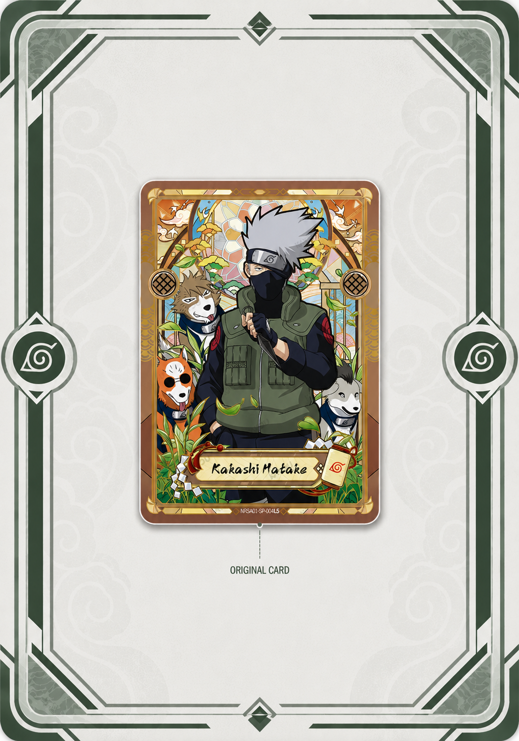 Kakashi Hatake Card Art Frame – Green Hidden Leaf Edition